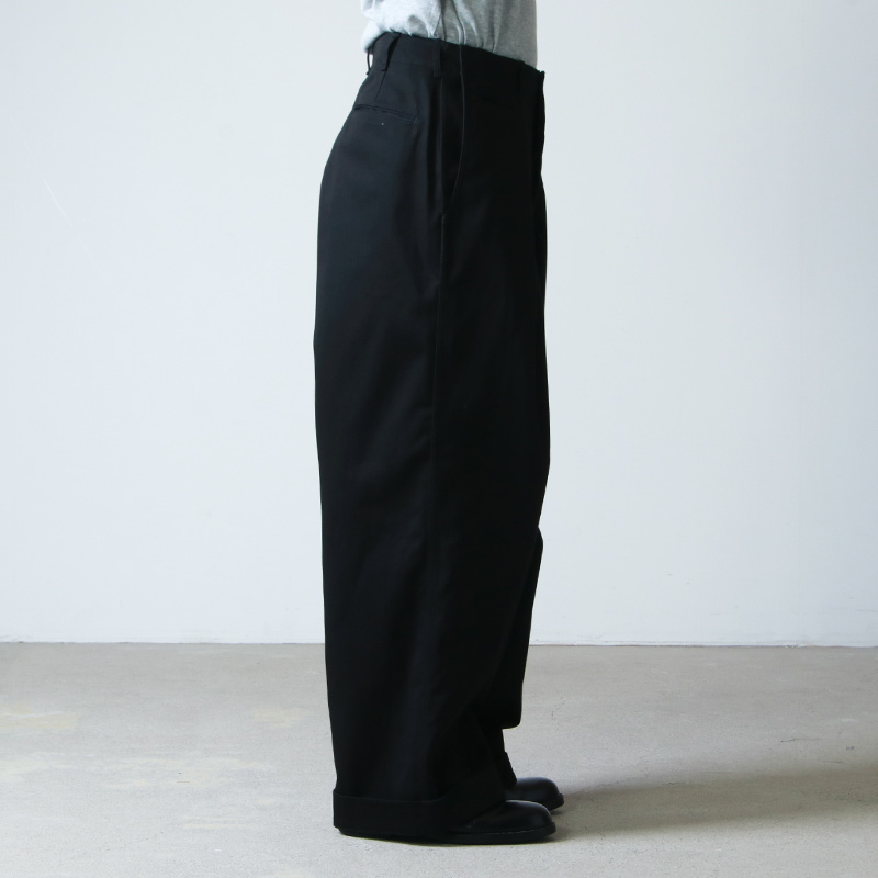 最高の MARKAWARE 41KHAKI WIDE カラーBLACK チノパン - earthgenix.net