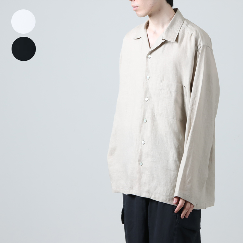 MARKAWARE (ޡ) HEMP SHIRTING OPEN COLLAR SHIRT L/S / إ 㡼ƥ󥰥ץ󥫥顼󥰥꡼֥