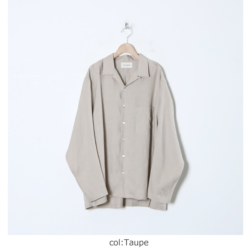 MARKAWARE(ޡ) HEMP SHIRTING OPEN COLLAR SHIRT L/S