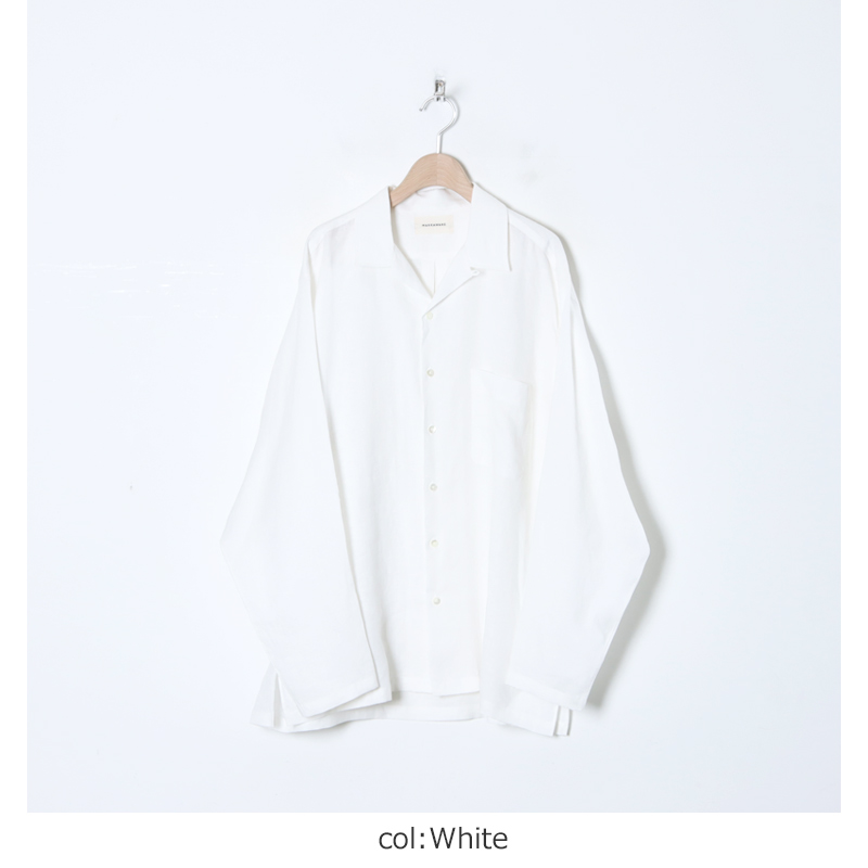 MARKAWARE(ޡ) HEMP SHIRTING OPEN COLLAR SHIRT L/S