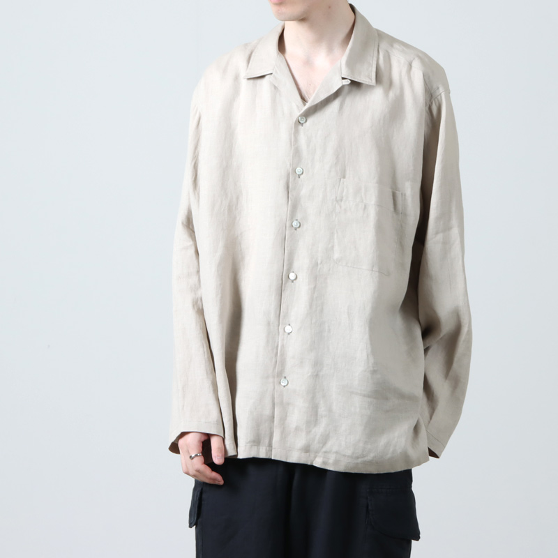 MARKAWARE(ޡ) HEMP SHIRTING OPEN COLLAR SHIRT L/S