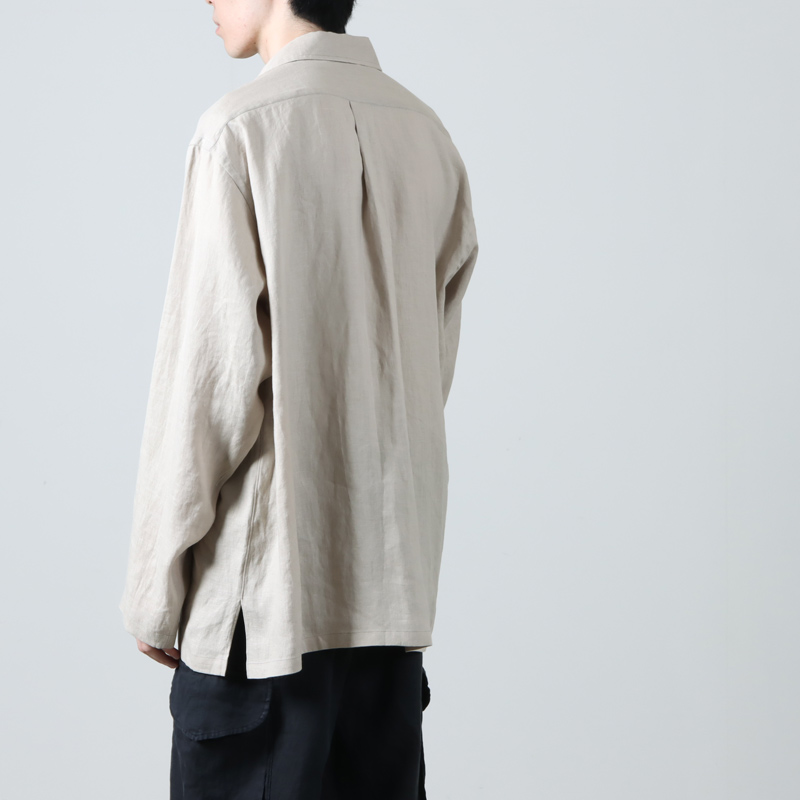 MARKAWARE(ޡ) HEMP SHIRTING OPEN COLLAR SHIRT L/S