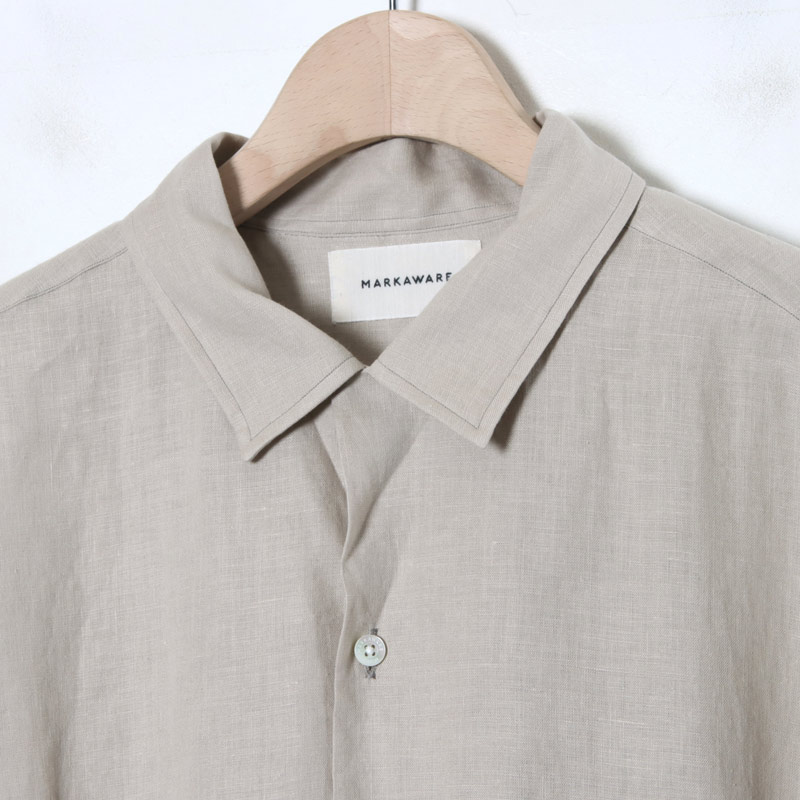 MARKAWARE(ޡ) HEMP SHIRTING OPEN COLLAR SHIRT L/S