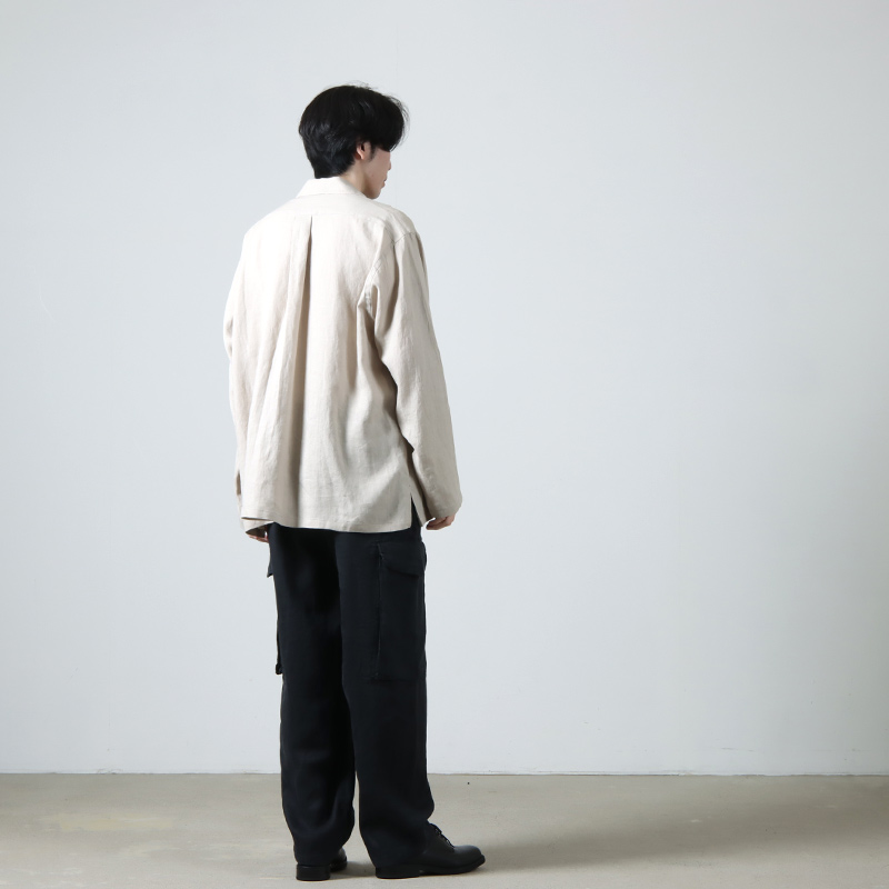 MARKAWARE(ޡ) HEMP SHIRTING OPEN COLLAR SHIRT L/S