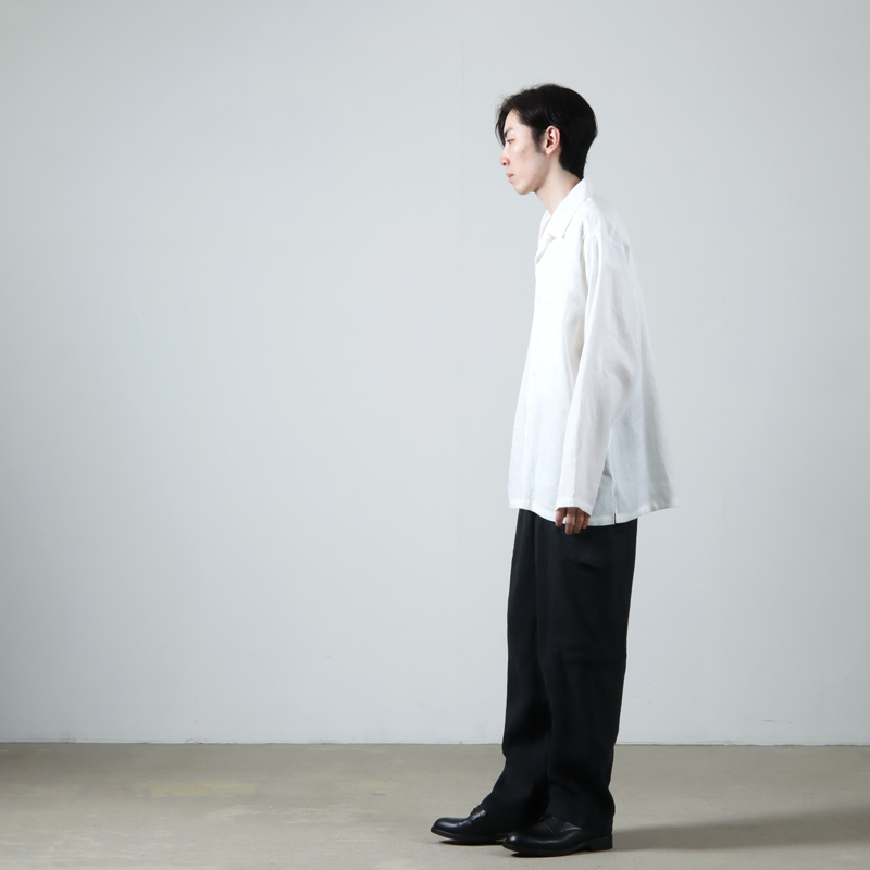 MARKAWARE(ޡ) HEMP SHIRTING OPEN COLLAR SHIRT L/S