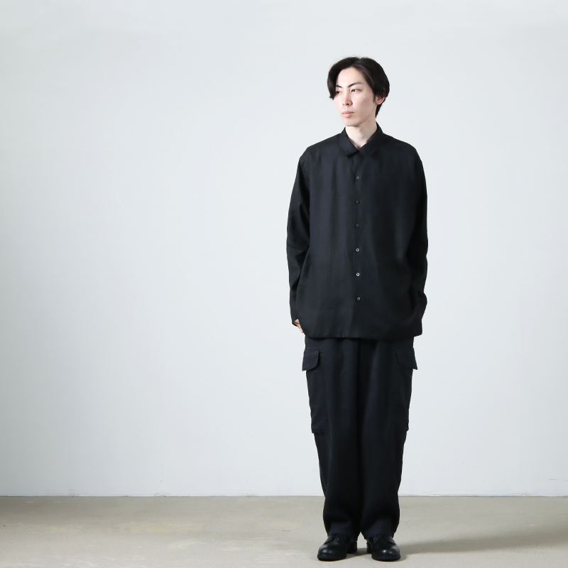 MARKAWARE(ޡ) HEMP SHIRTING OPEN COLLAR SHIRT L/S