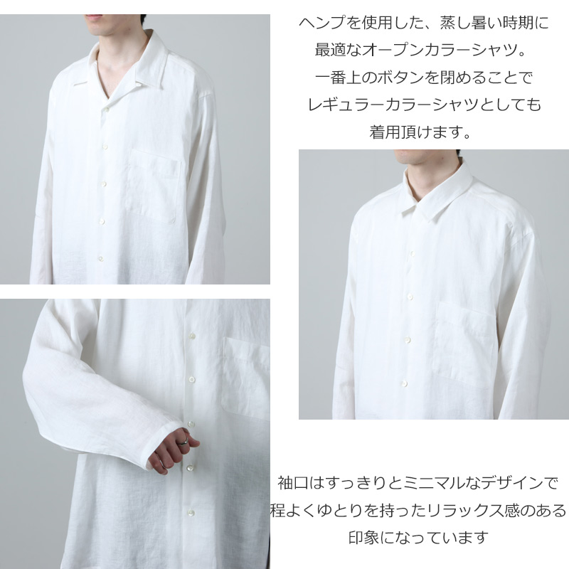 MARKAWARE(ޡ) HEMP SHIRTING OPEN COLLAR SHIRT L/S