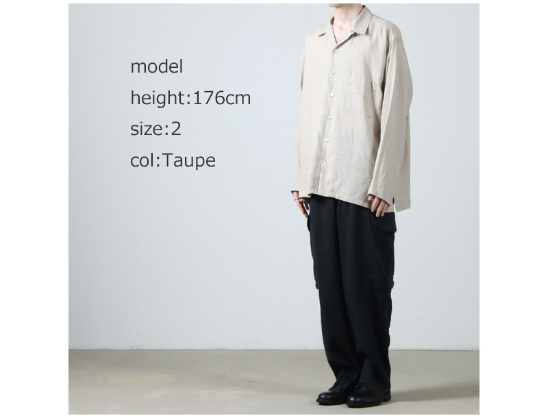 MARKAWARE(ޡ) HEMP SHIRTING OPEN COLLAR SHIRT L/S