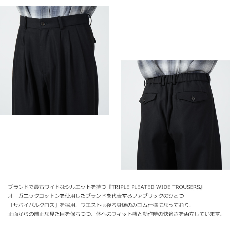 MARKAWARE(�ޡ���������) TRIPLE PLEATED WIDE TROUSERS