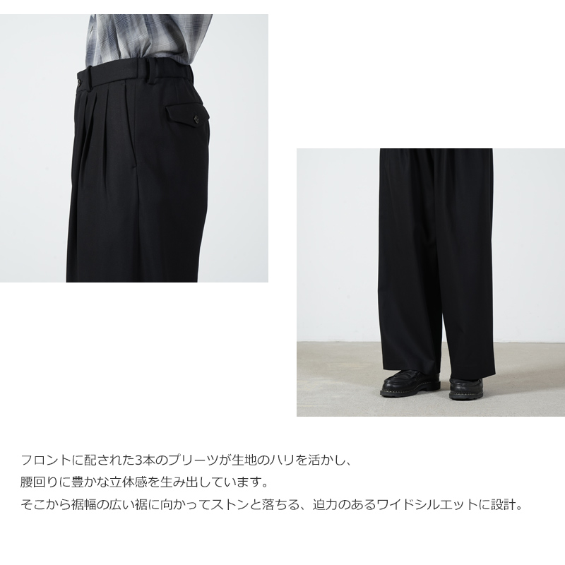 MARKAWARE(�ޡ���������) TRIPLE PLEATED WIDE TROUSERS