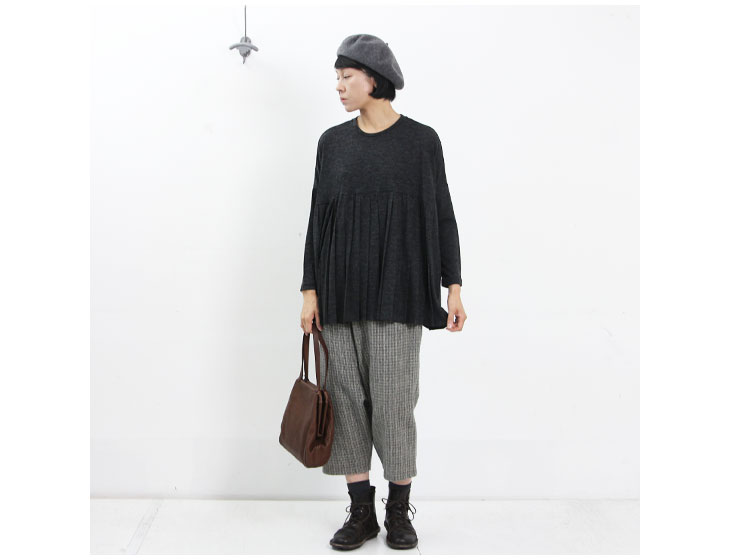 mizuiro ind(ߥ) Crewneck Pleats Pullover