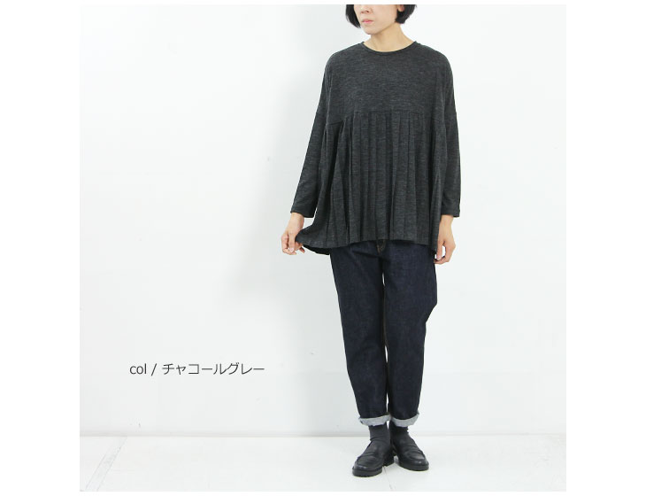 mizuiro ind(ߥ) Crewneck Pleats Pullover