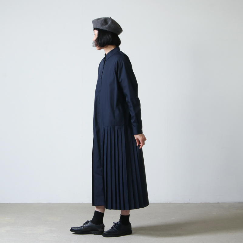 Mizuiro Ind ミズイロインド プリーツスリーブワイドシャツワンピース