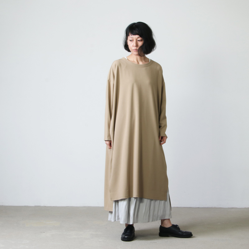 mizuiro ind (ミズイロインド) クルーネックロングワンピース mizuiro ind (ミズイロインド) クルーネックロングワンピース