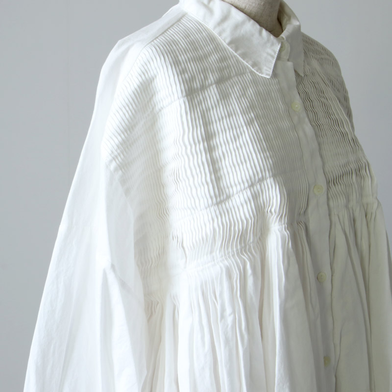 mizuiro ind(ߥ) pintuck embroidery wide shirt