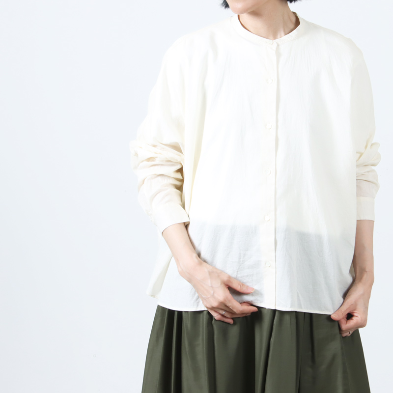 mizuiro ind (ミズイロインド) バックギャザーワイドシャツ