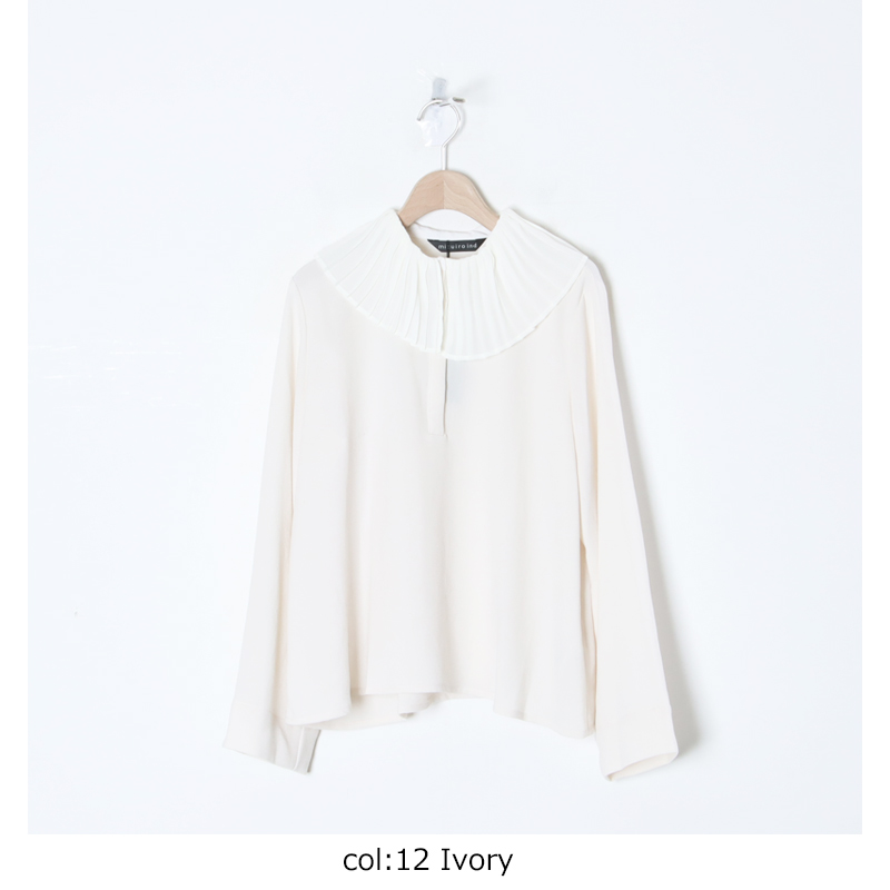 mizuiro ind(ミズイロインド) プリーツカラーシャツプルオーバー