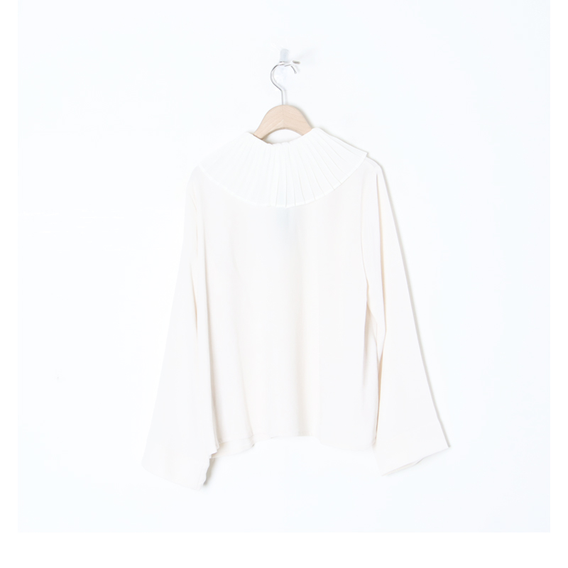 mizuiro ind(ミズイロインド) プリーツカラーシャツプルオーバー