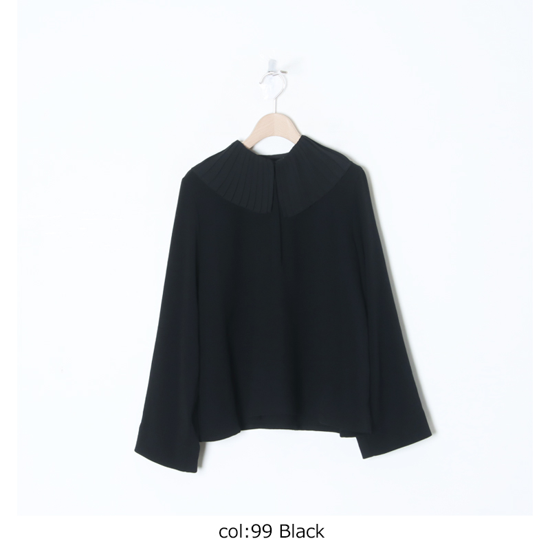 mizuiro ind(ミズイロインド) プリーツカラーシャツプルオーバー