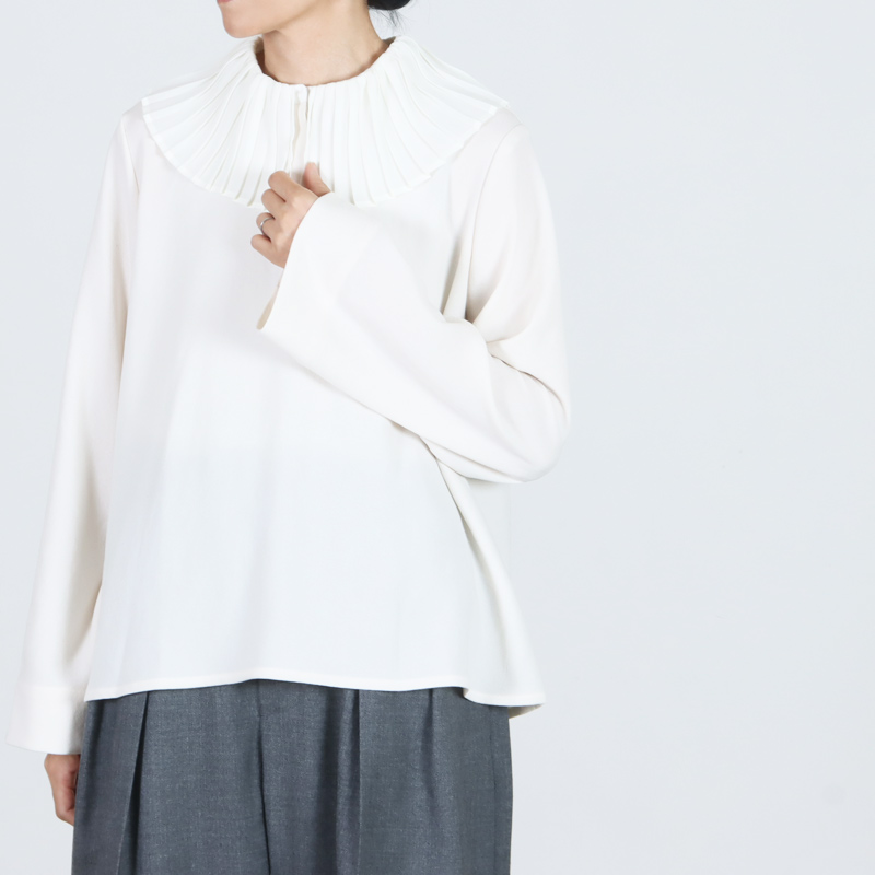 mizuiro ind(ミズイロインド) プリーツカラーシャツプルオーバー