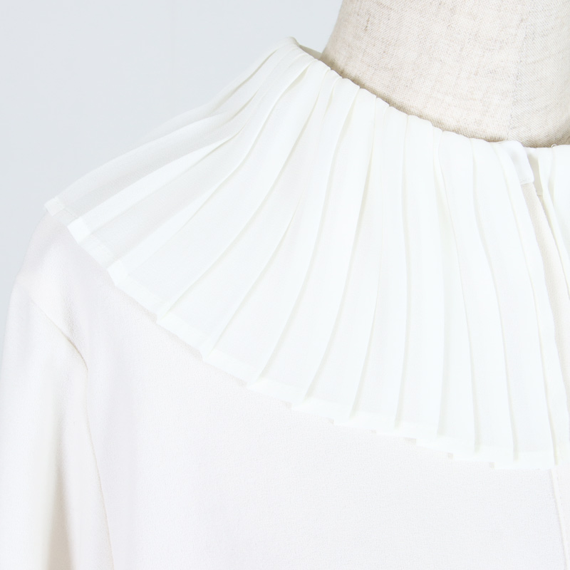 mizuiro ind(ミズイロインド) プリーツカラーシャツプルオーバー