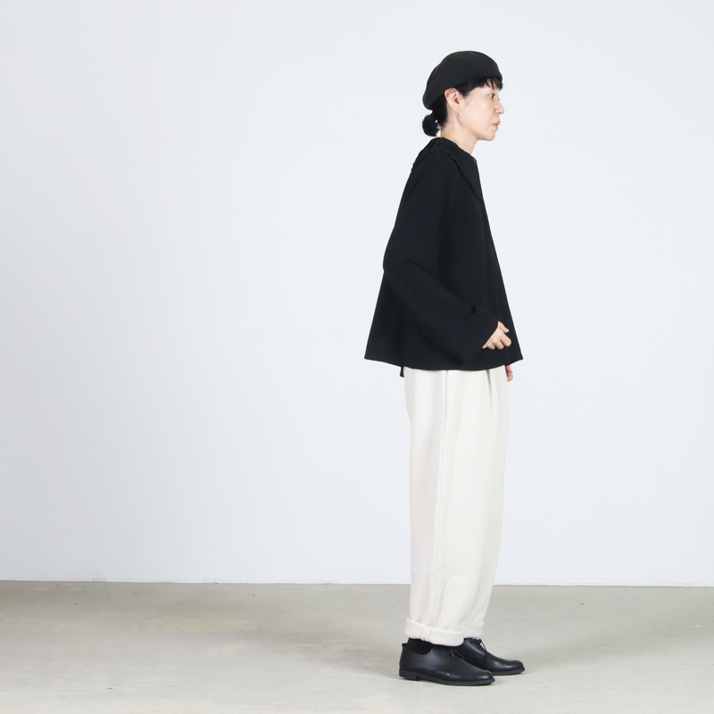 mizuiro ind(ミズイロインド) プリーツカラーシャツプルオーバー