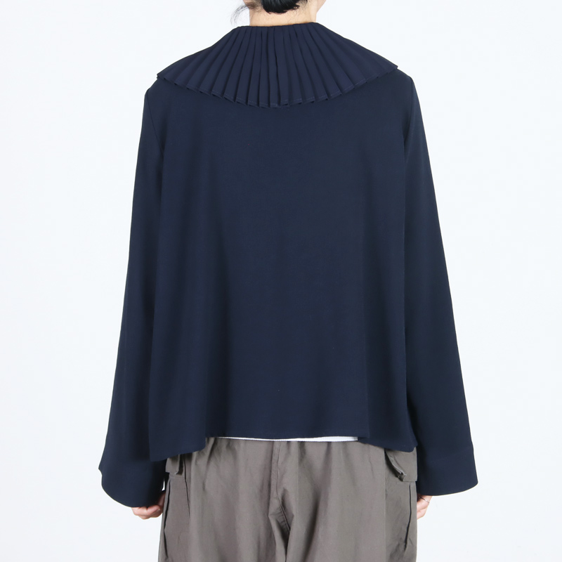 mizuiro ind(ミズイロインド) プリーツカラーシャツプルオーバー