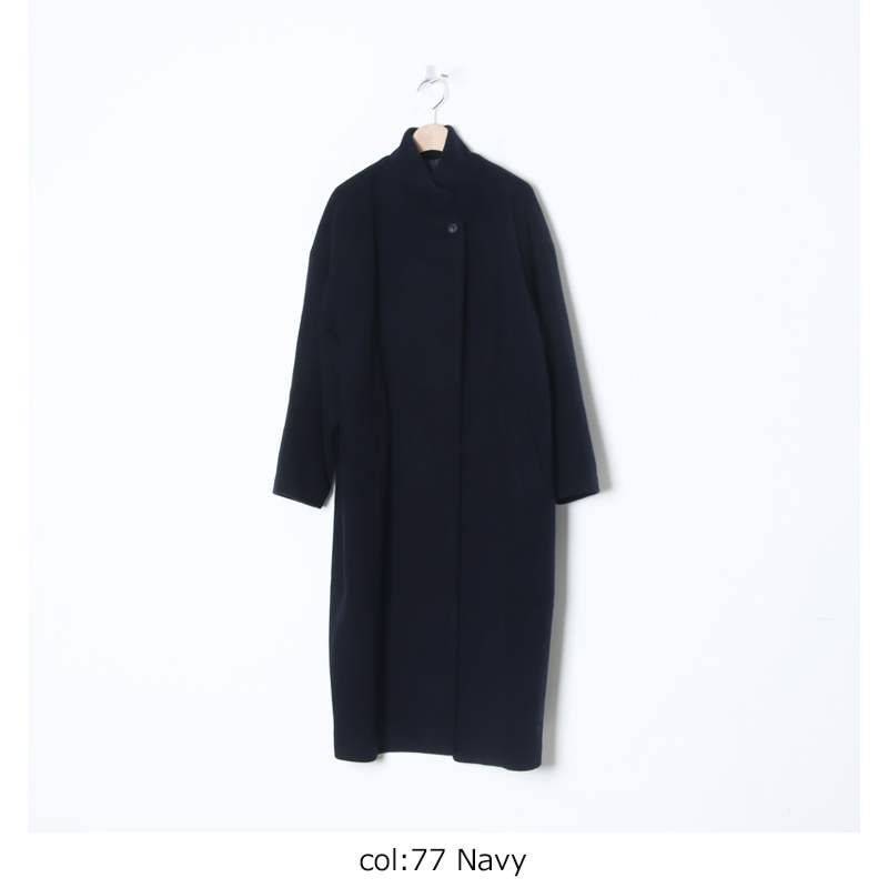 mizuiro ind(ミズイロインド)ウール　ロングコート mizuiro ind（ミズイロインド） ウールブレンド スタンドカラー