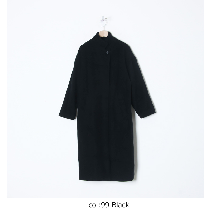 mizuiro ind(ミズイロインド) ウールブレンドスタンドカラーコート