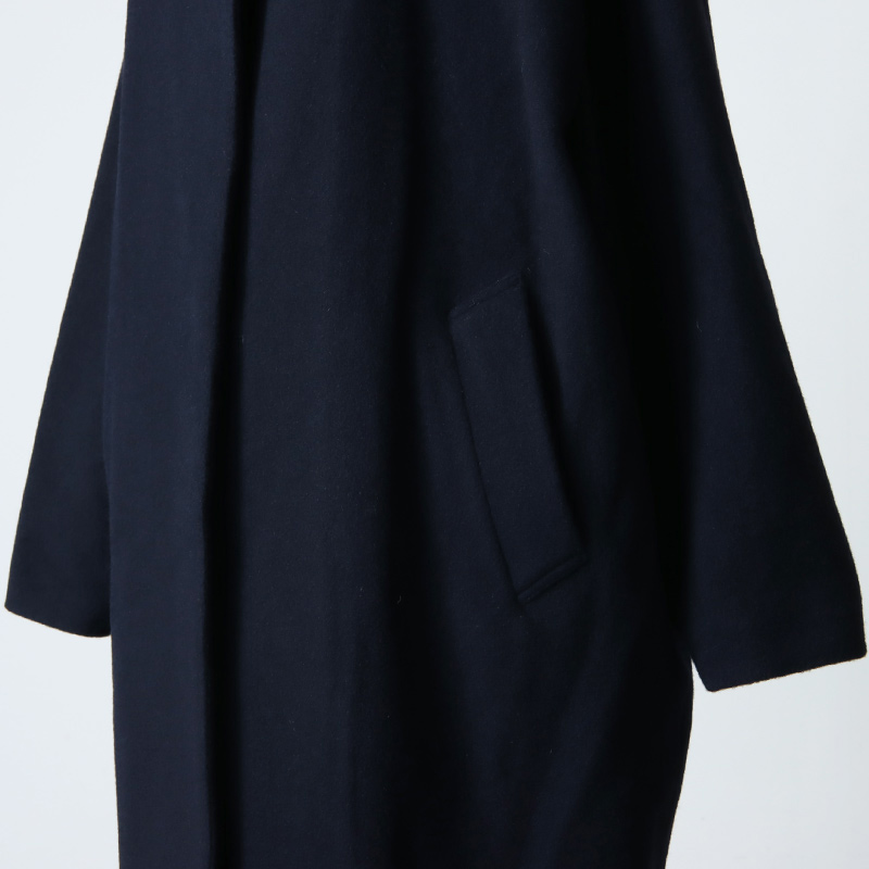 mizuiro ind(ミズイロインド) ウールブレンドスタンドカラーコート