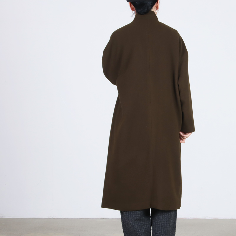 mizuiro ind(ミズイロインド) ウールブレンドスタンドカラーコート