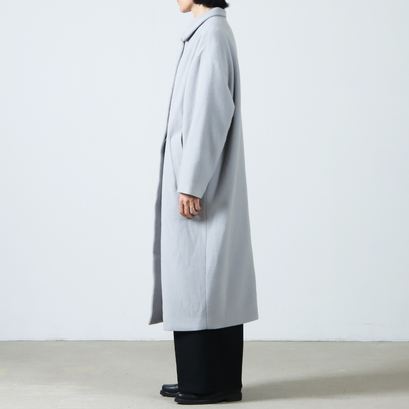 mizuiro ind(ミズイロインド) ウールブレンドスタンドカラーコート