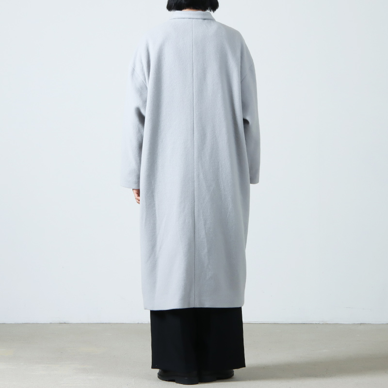 mizuiro ind(ミズイロインド) ウールブレンドスタンドカラーコート
