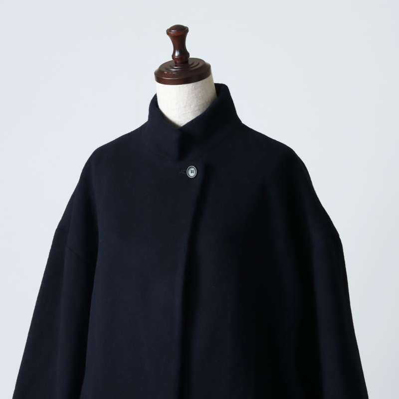 mizuiro ind(ミズイロインド) ウールブレンドスタンドカラーコート