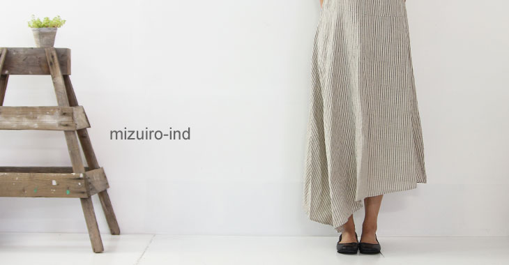 mizuiro-ind / ミズイロインド ストライプアシンメトリーヘム