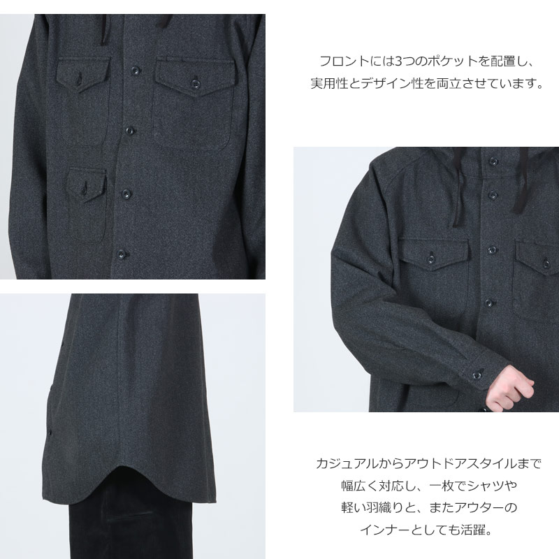 MODMNT(ɥ) TWEED KNIT HOODED SHIRT