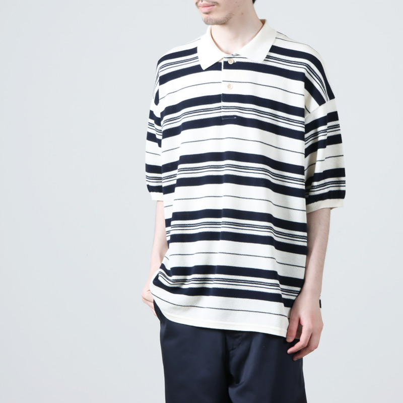 nanamica(ʥʥߥ) Stripe Polo Sweater