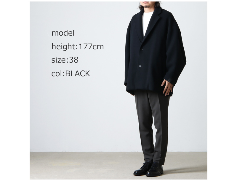 N.HOOLYWOOD エヌハリウッド 18AW OVERSIZED CHESTER COAT 182-C011-051 オーバーサイズチェスターコート メルトンウールテーラーカラーロングコート グレー/カーキ38備考