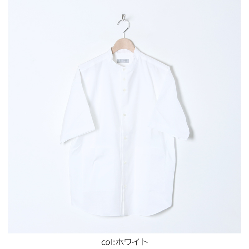 nisica (ニシカ) 半袖バンドカラーシャツ
