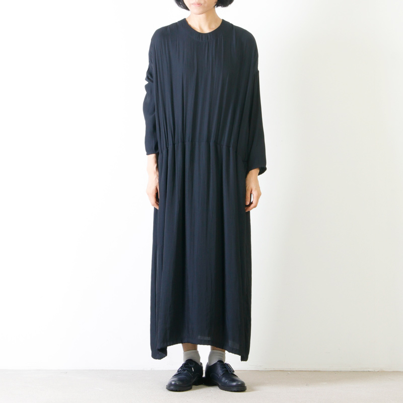 No Control Air ノーコントロールエアー 割繊ポリエステルツイル リンクル ギャザーワンピース