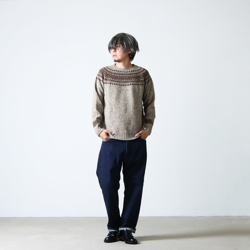 NOR'EASTERLY (ノア イースターリー) L/S WIDE NECK 2TONE NORDIC