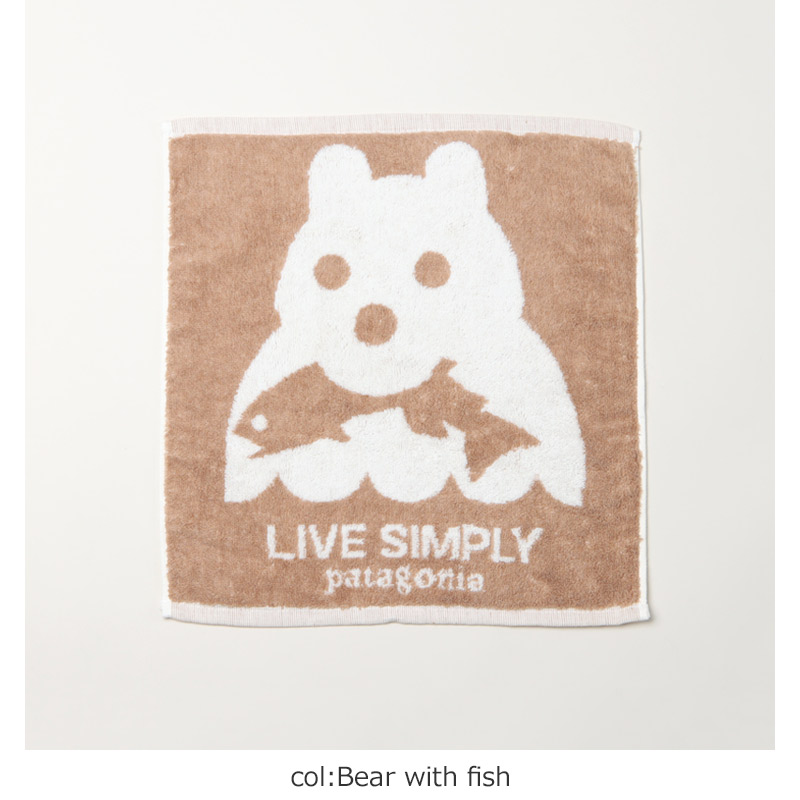 PATAGONIA (パタゴニア) Imabari Face Towel Bear with fish / 今治フェイスタオル 熊と魚