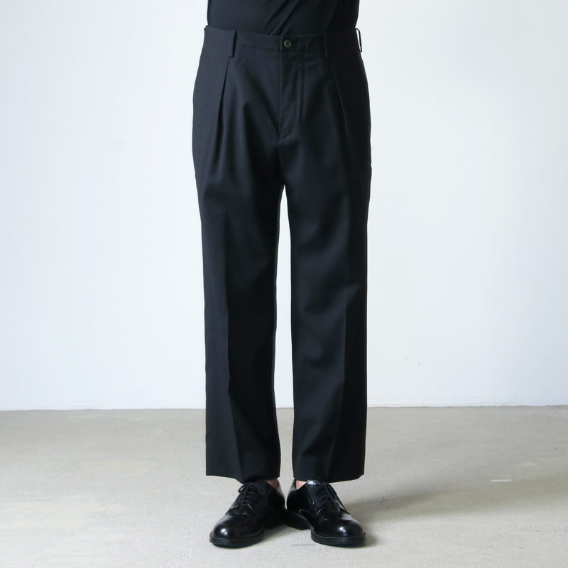 ポリプロイド TACK SUIT PANTS C タックスーツパンツ 黒 シルク ...