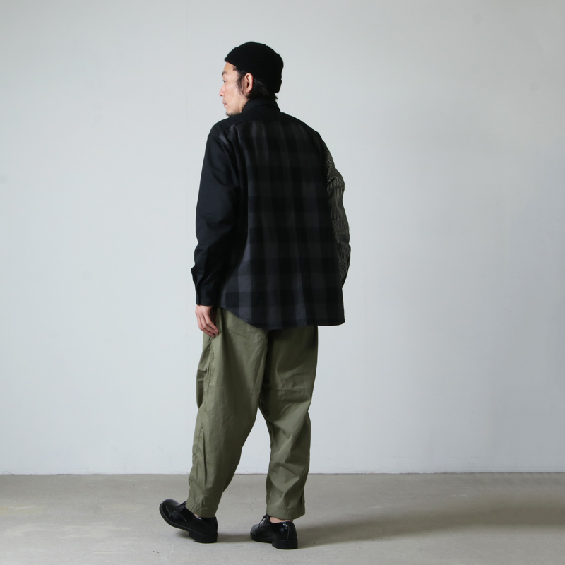 コモリノースフェイス パープルレーベル Plaid Patchwork Shirt ②