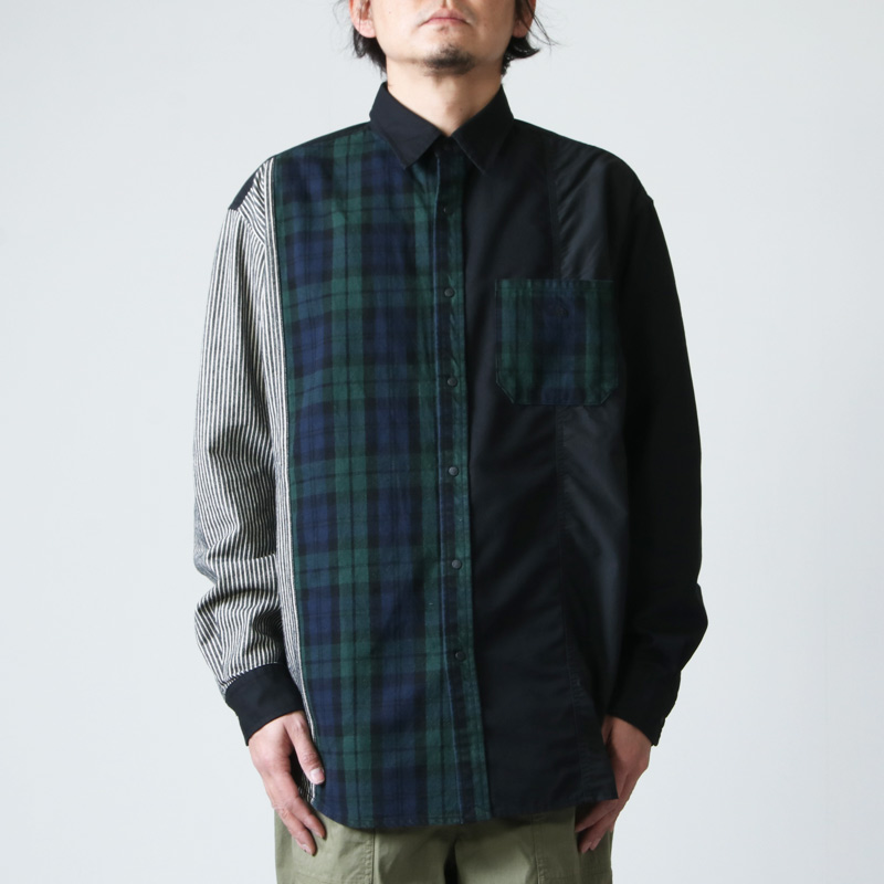 ノースフェイス パープルレーベル Plaid Patchwork Shirt ②デニム