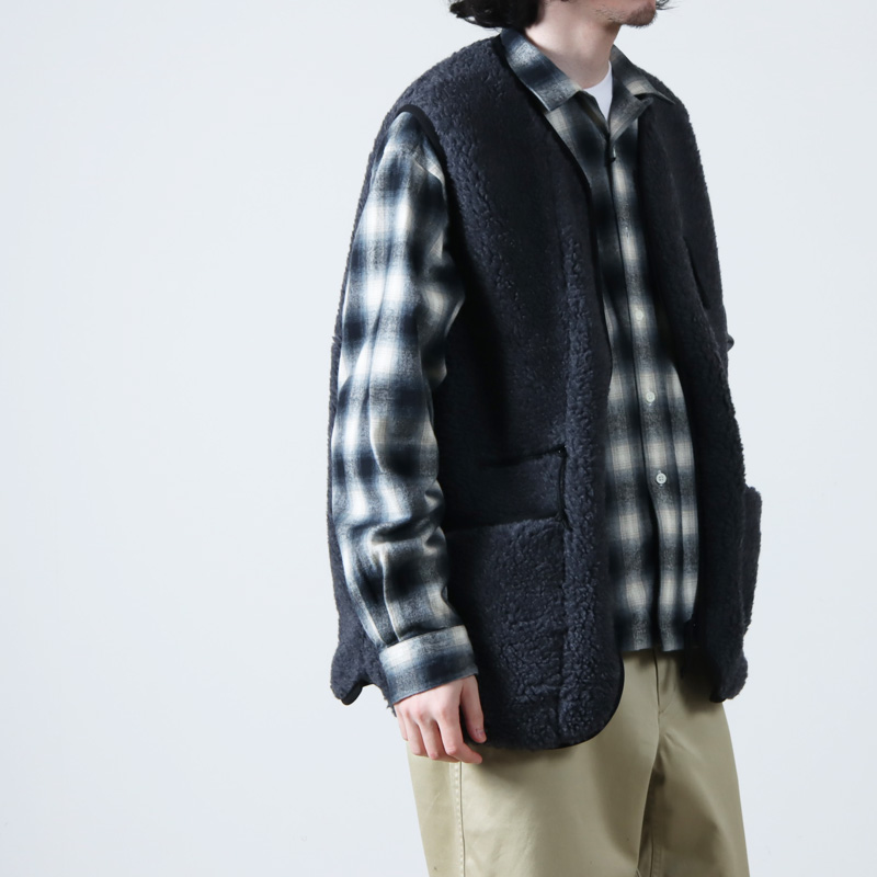 THE NORTH FACE PURPLE LABEL (ザ ノースフェイス パープルレーベル) Wool Boa WINDSTOPPER Field  Vest / ウールボアフィールドベスト