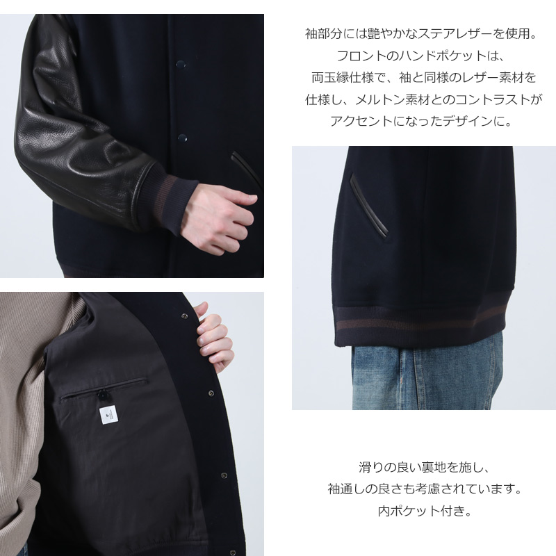 blurhmsROOTSTOCK(֥顼ॹ 롼ĥȥå) Wool Melton Award Jacket