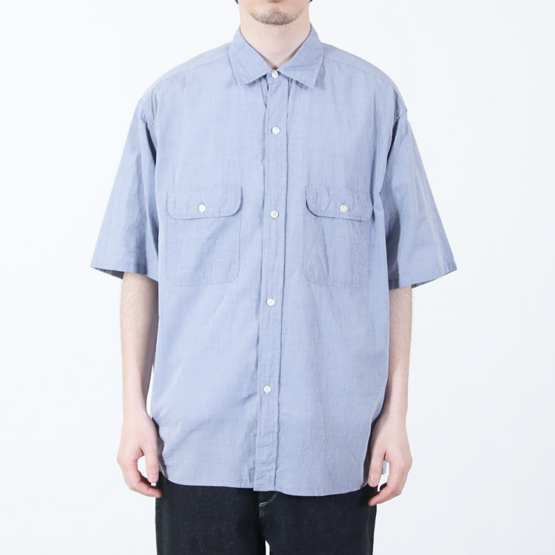 blurhmsROOTSTOCK(�֥顼�ॹ �롼�ĥ��ȥå�) Hard Twist Chambray Work Shirt S/S