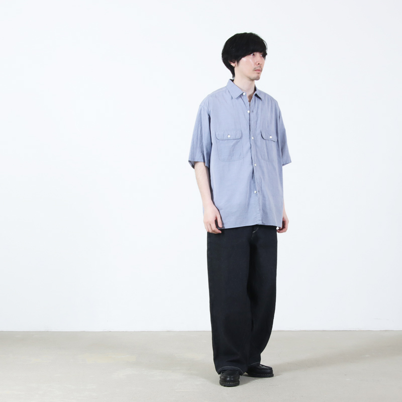 blurhmsROOTSTOCK(�֥顼�ॹ �롼�ĥ��ȥå�) Hard Twist Chambray Work Shirt S/S