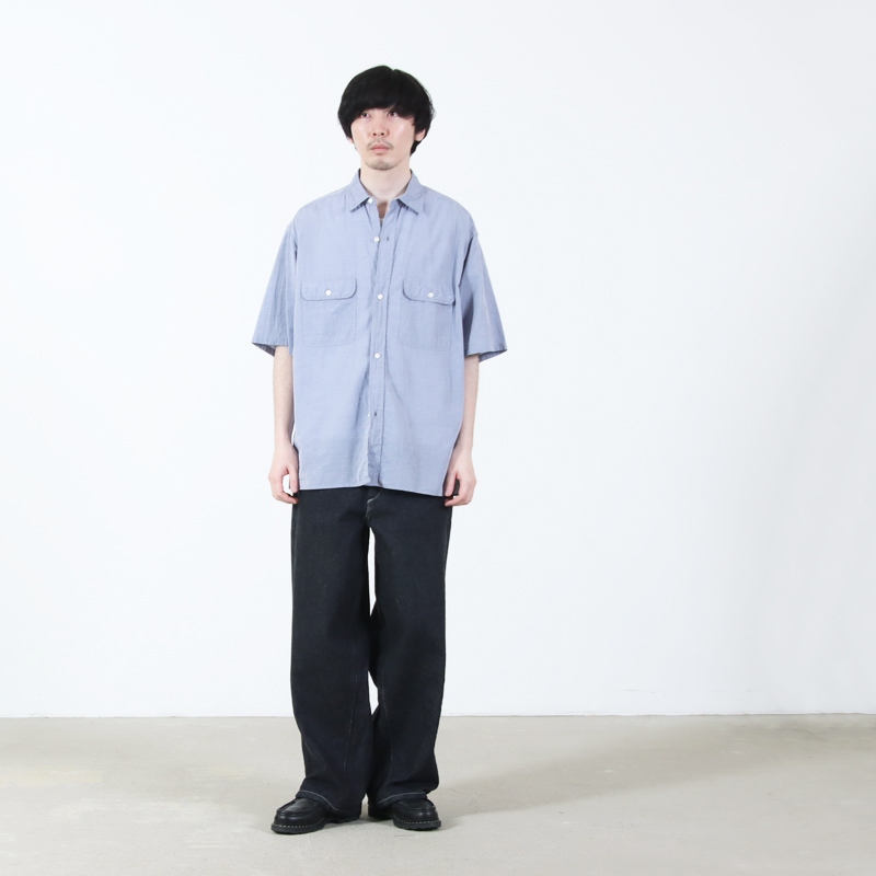 blurhmsROOTSTOCK(�֥顼�ॹ �롼�ĥ��ȥå�) Hard Twist Chambray Work Shirt S/S